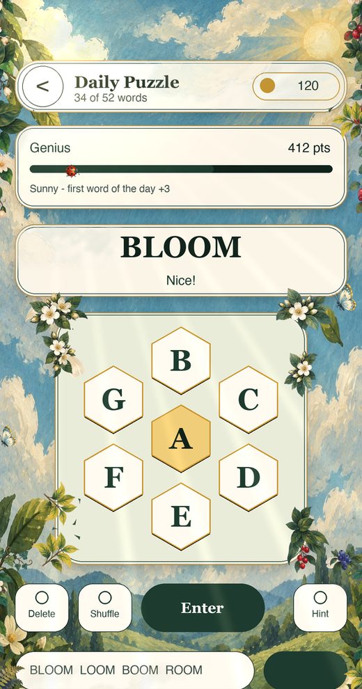 Word Bloom gameplay preview (in development)